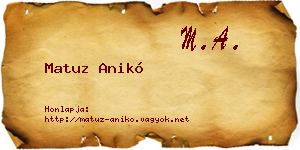 Matuz Anikó névjegykártya